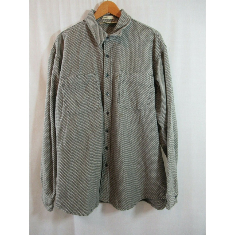Vintage 90s Big Mac St. John's Bay Heavy Flannel Shirt Striped Workwear Grunge